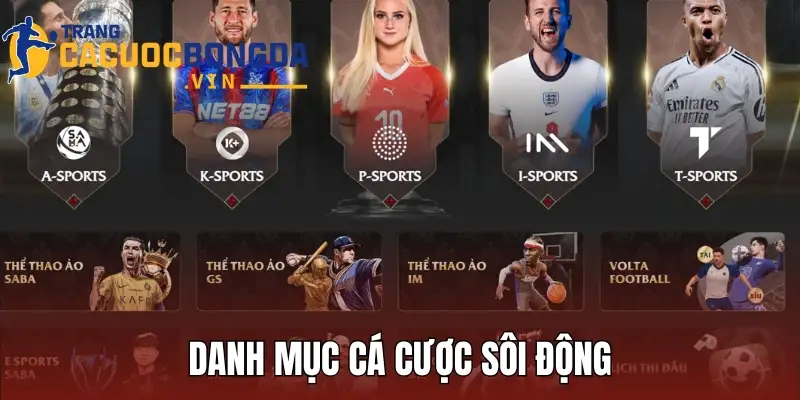 Danh mục cá cược sôi động, đẳng cấp bậc nhất tại nhà cái