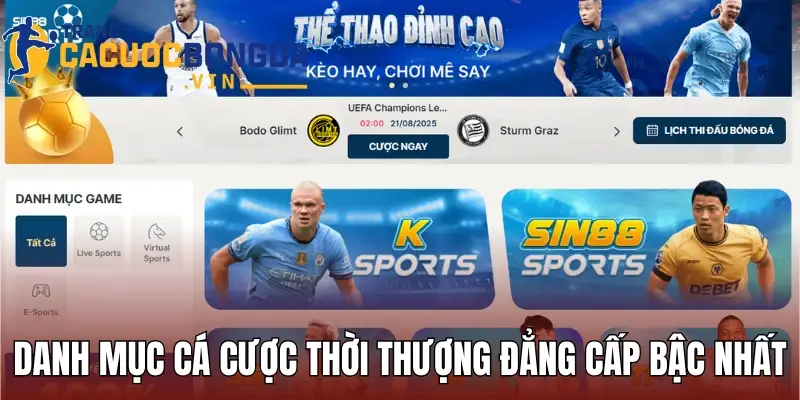 Danh mục cá cược thời thượng đẳng cấp bậc nhất tại nhà cái