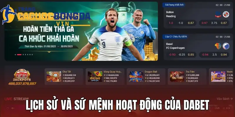Lịch sử và sứ mệnh hoạt động của Dabet trên thị trường hiện nay